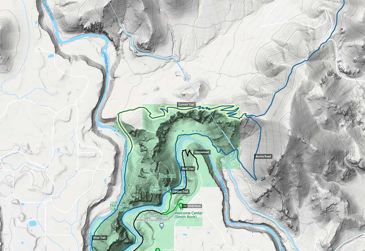 smith rock state park map